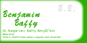 benjamin baffy business card